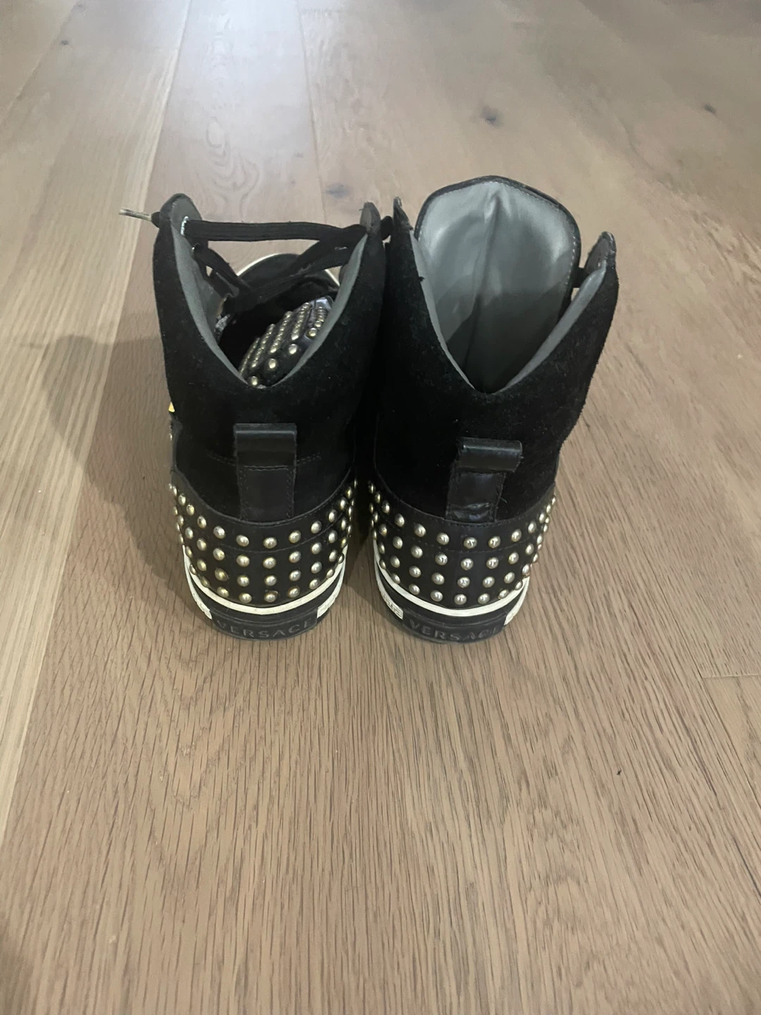 Versace Studded High-Top Sneakers - photo 4