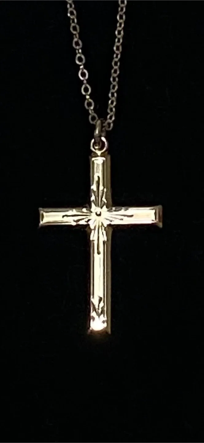 Vintage Sterling Silver “LaMode” Cross Pendant Necklace image indicator(4)