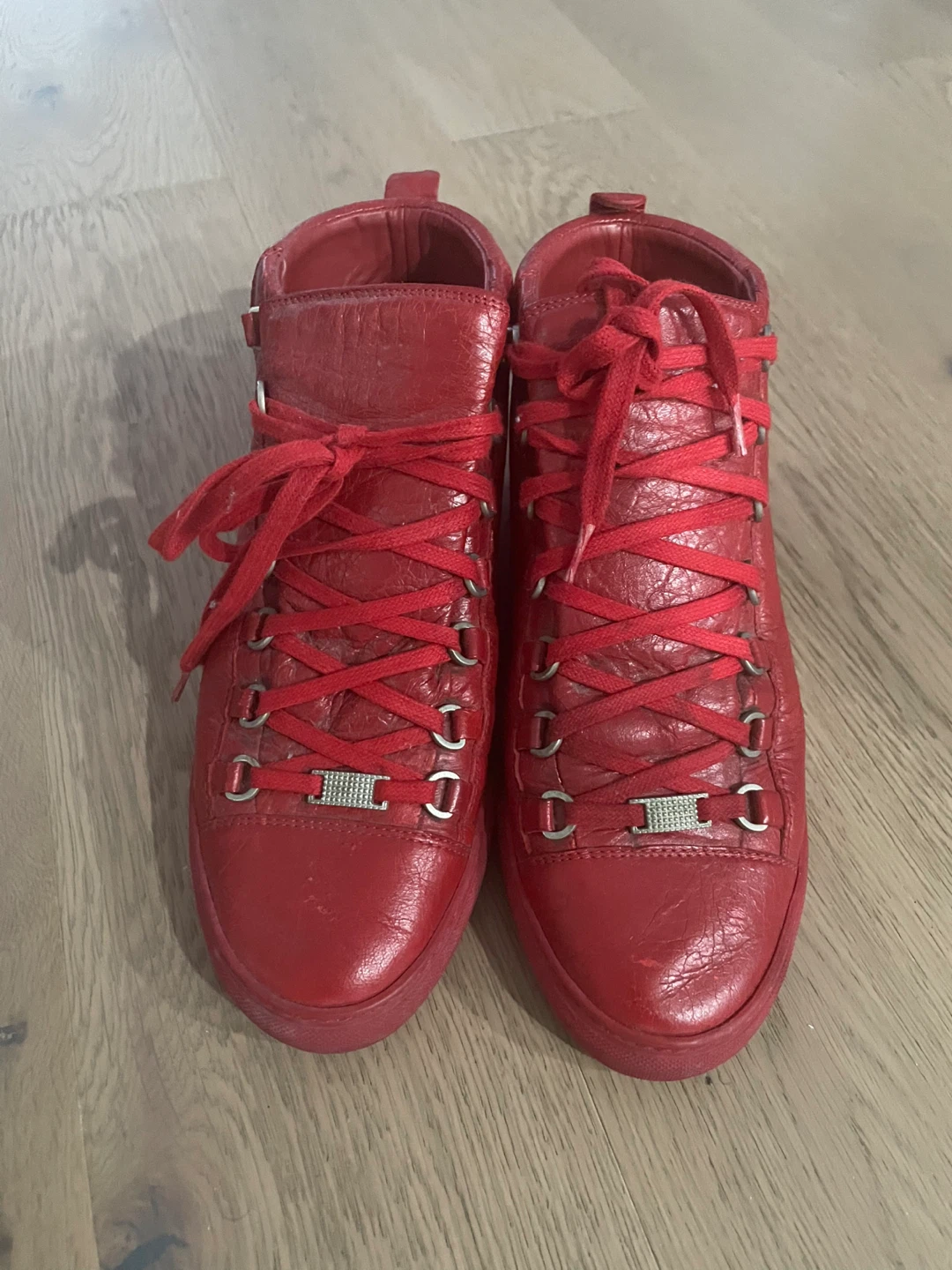 Balenciaga Arena High-Top Red Sneakers