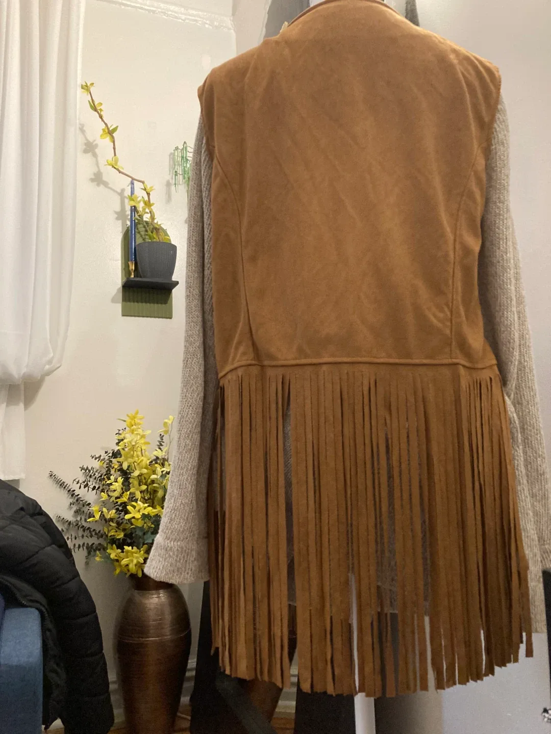 Fringe Vest - Brown Faux Suede image indicator(3)