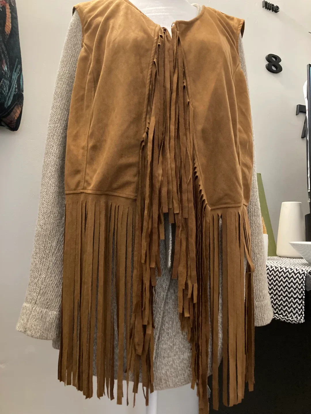 Fringe Vest - Brown Suede image indicator(3)