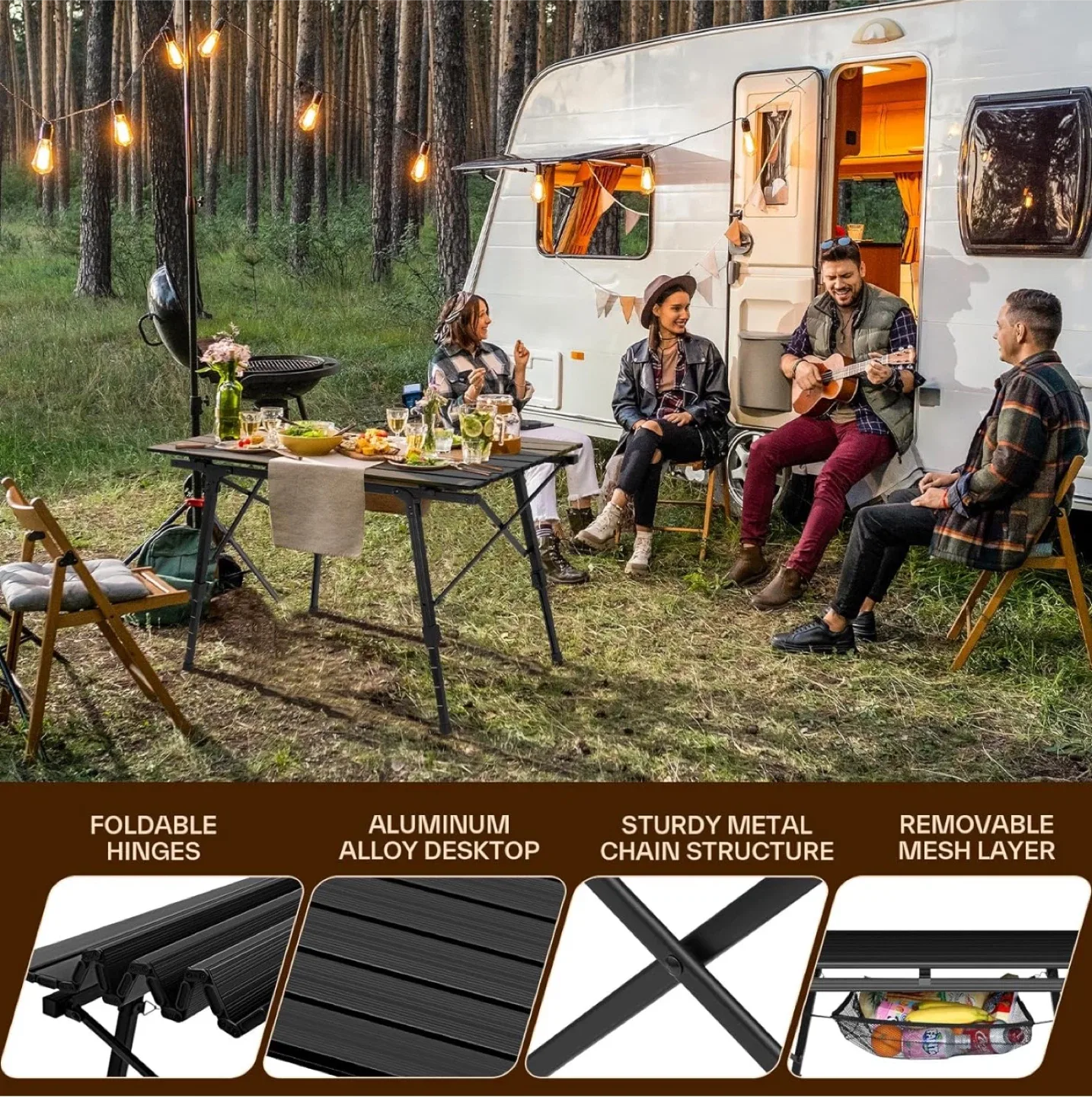 Sportneer Camping Table - Black image indicator(5)