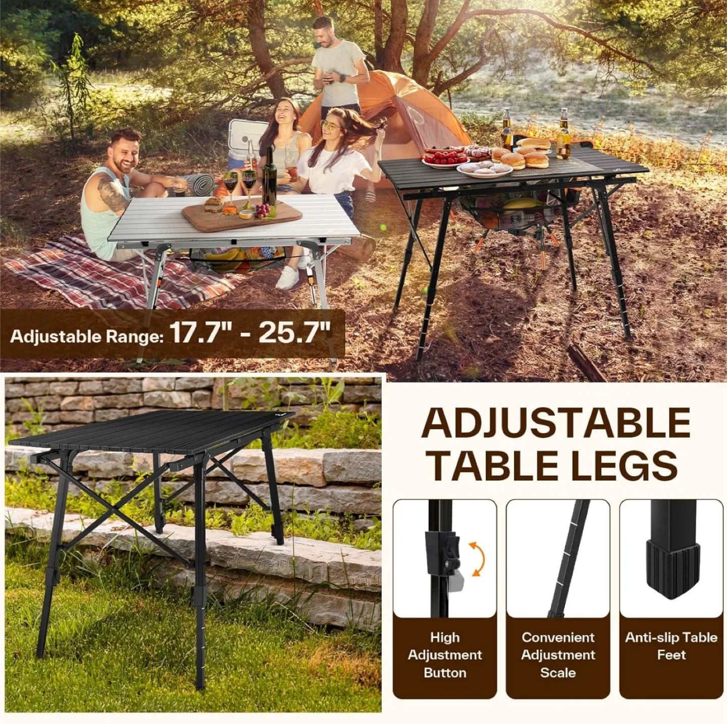 Sportneer Camping Table - Black image indicator(6)