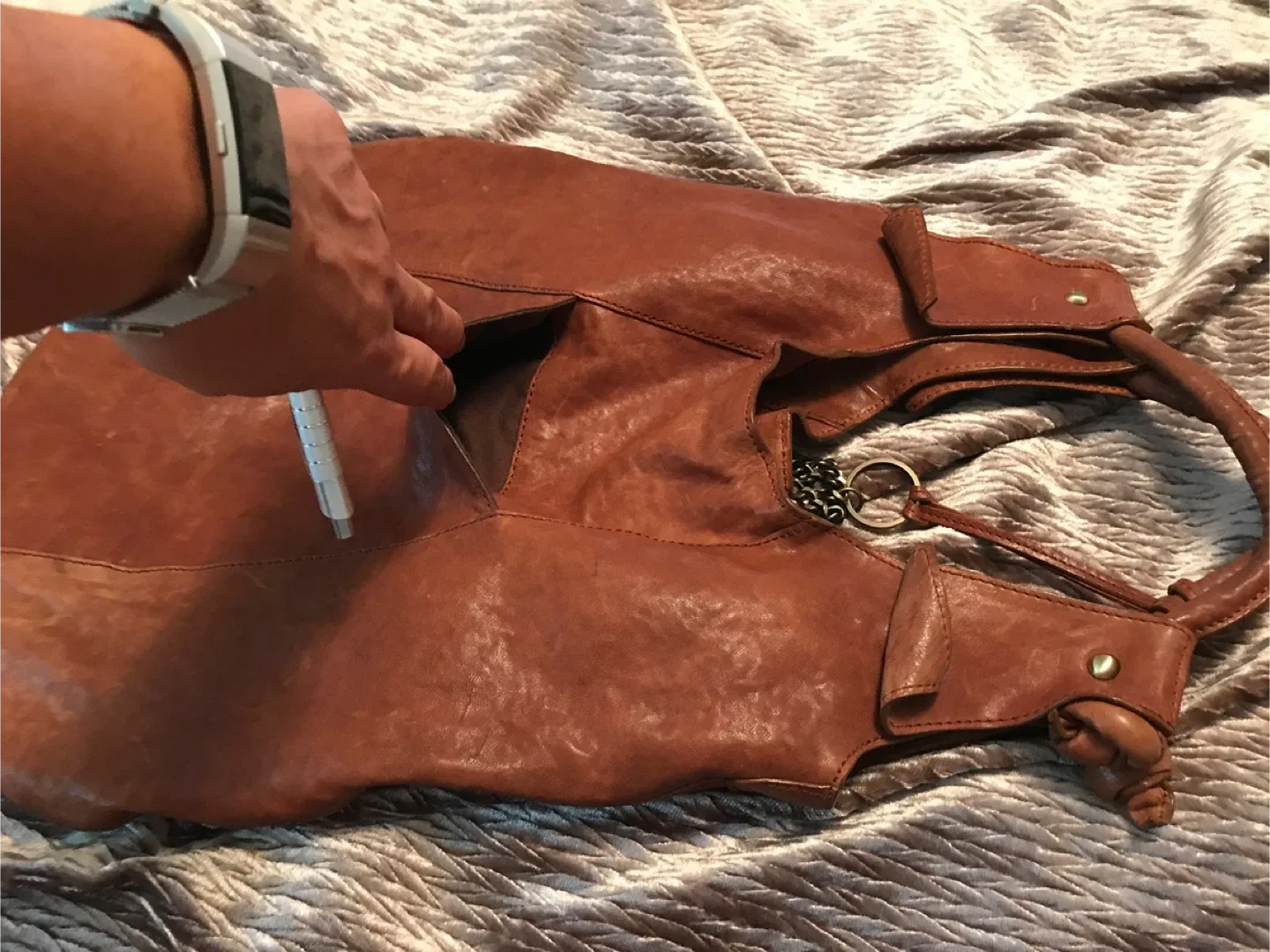 Dolce & Gabbana Brown Leather Hobo Bag image indicator(2)