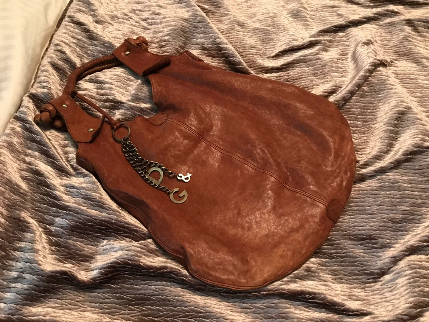 Dolce & Gabbana Brown Leather Hobo Bag image indicator(5)