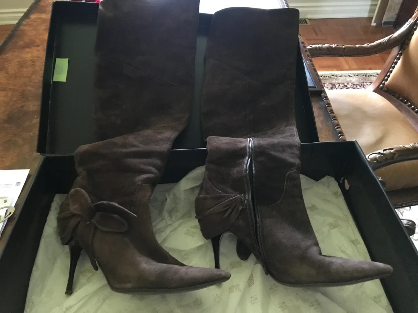 Brown Suede Over-the-Knee Boots image indicator(3)