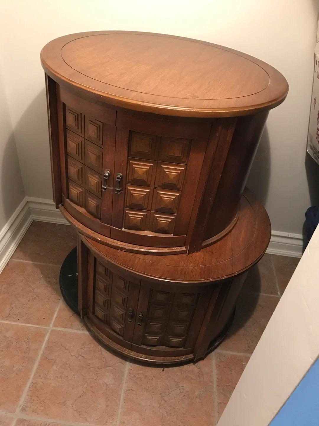 Set of Wooden End Tables with Storage image indicator(2)