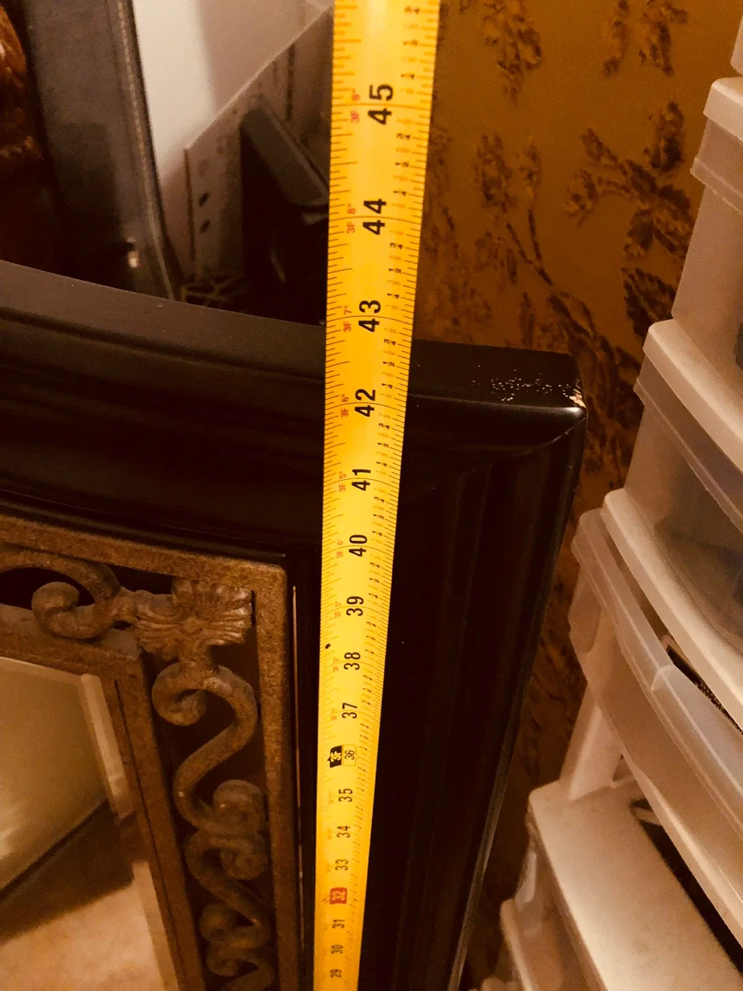 Ornate Black Framed Mirror, 44" x 44" image indicator(3)