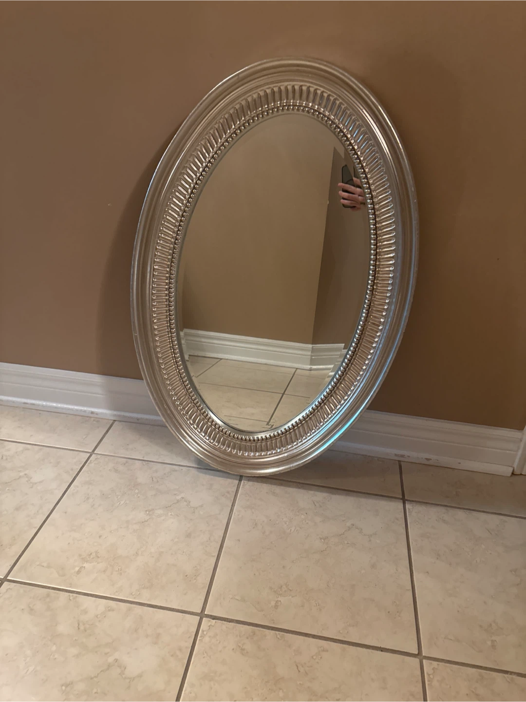 Oval Silver Mirror