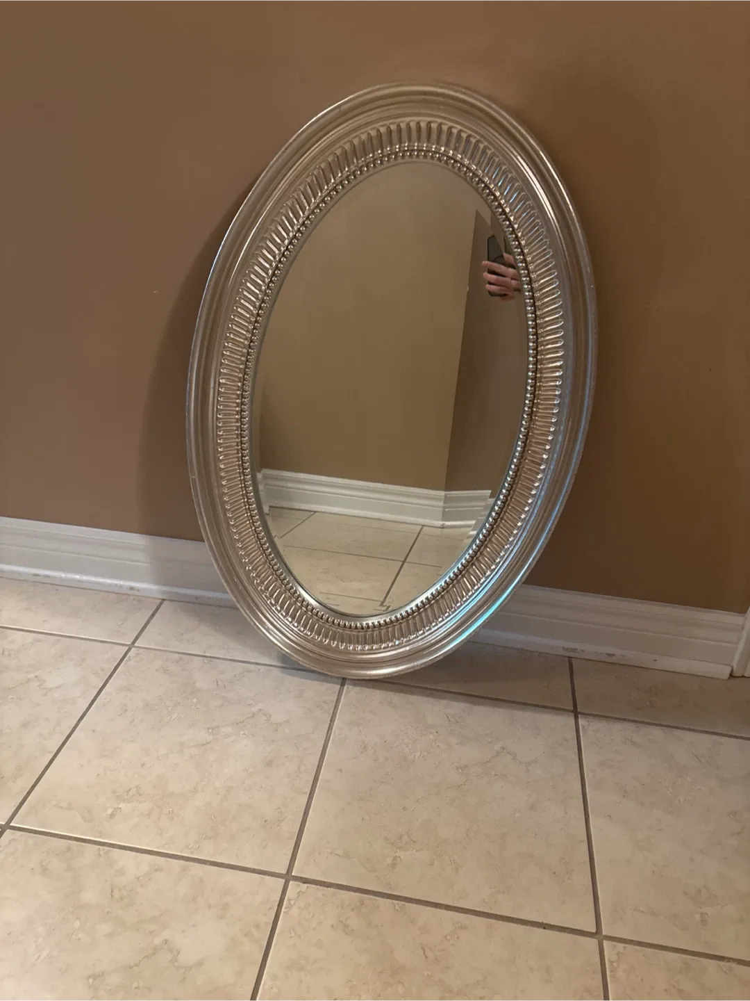 Oval Silver Mirror thumbnail