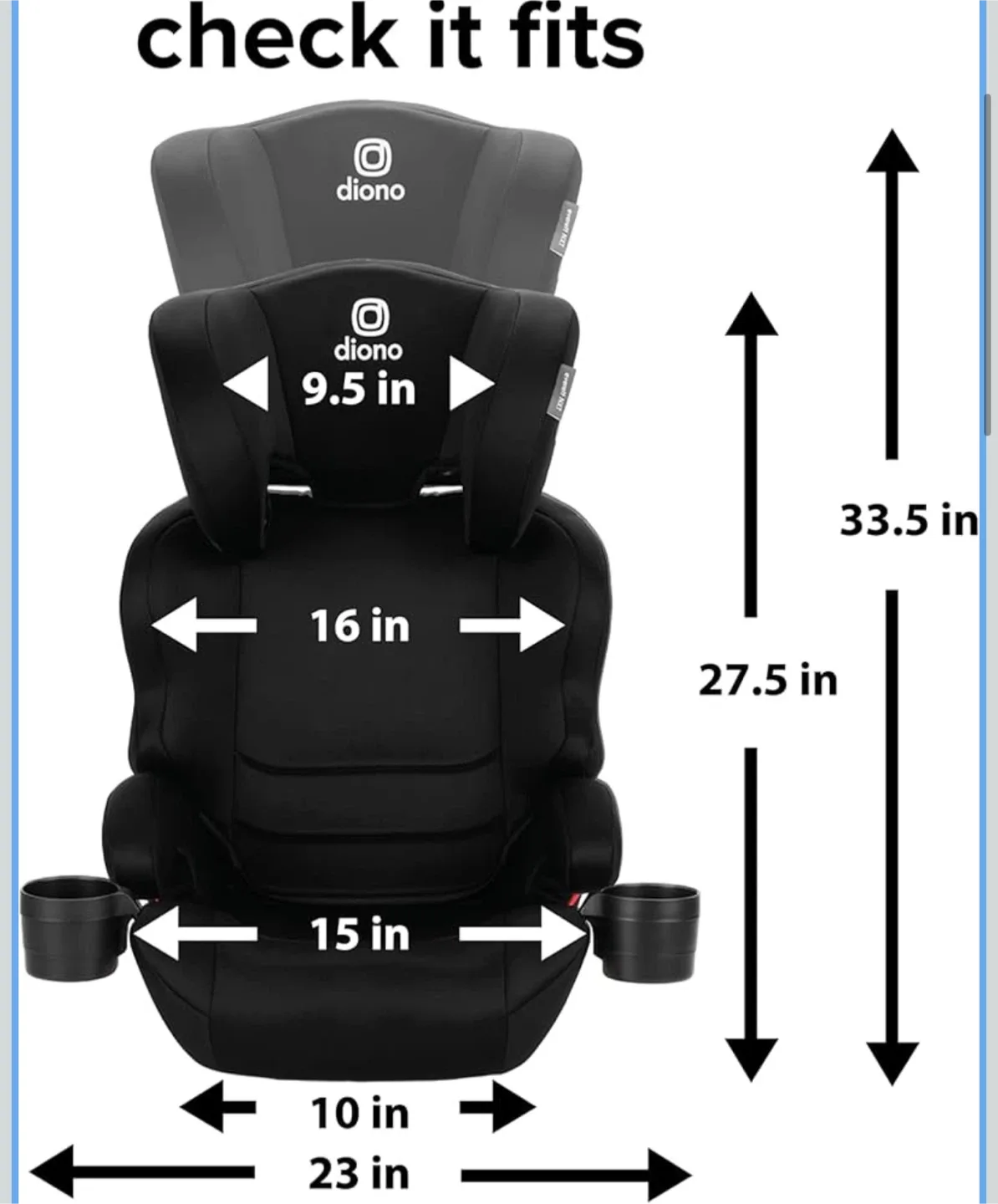 Diono Black Booster Seat - 40-120 lbs image indicator(2)
