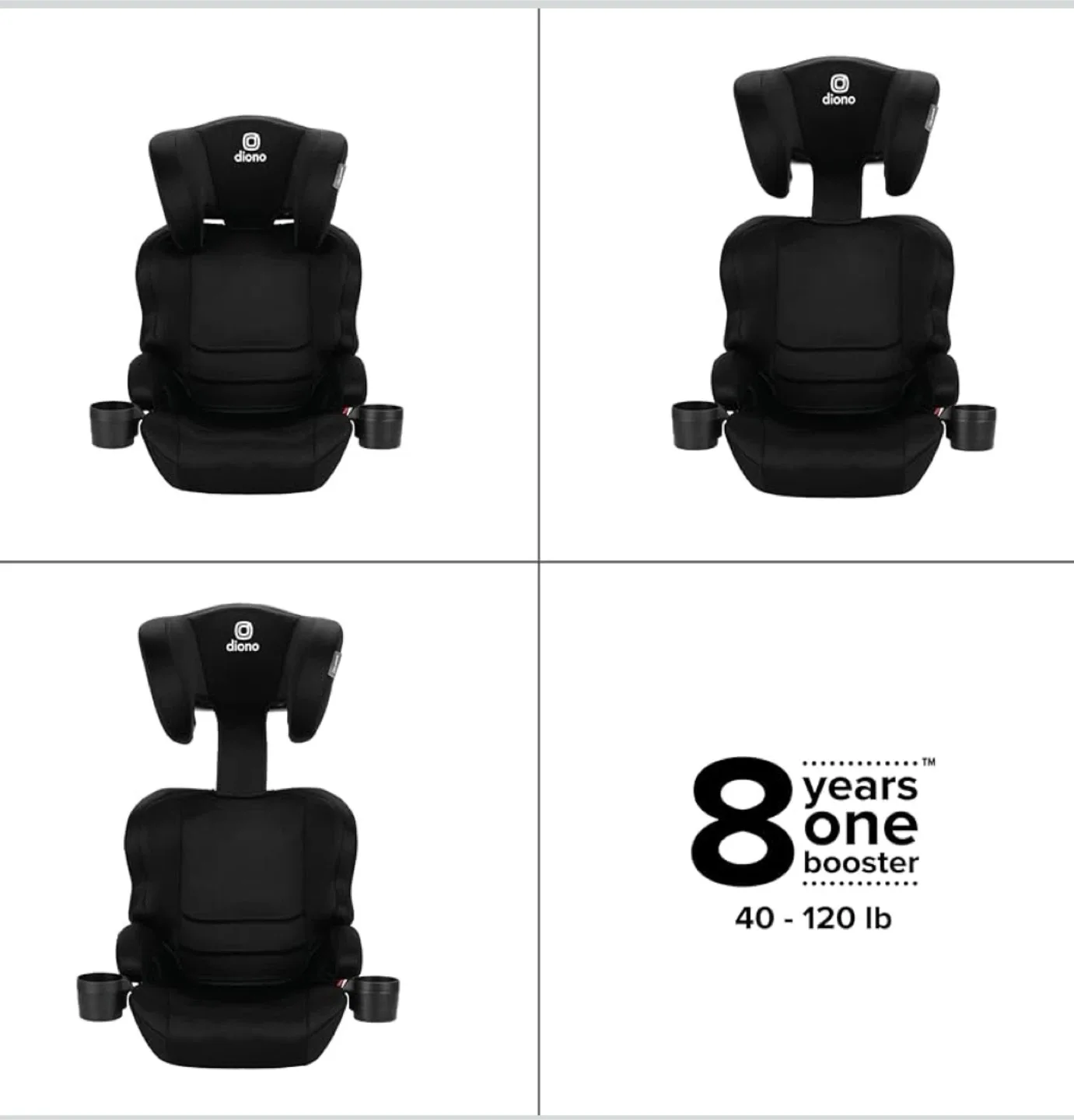 Diono Black Booster Seat - 40-120 lbs image indicator(3)
