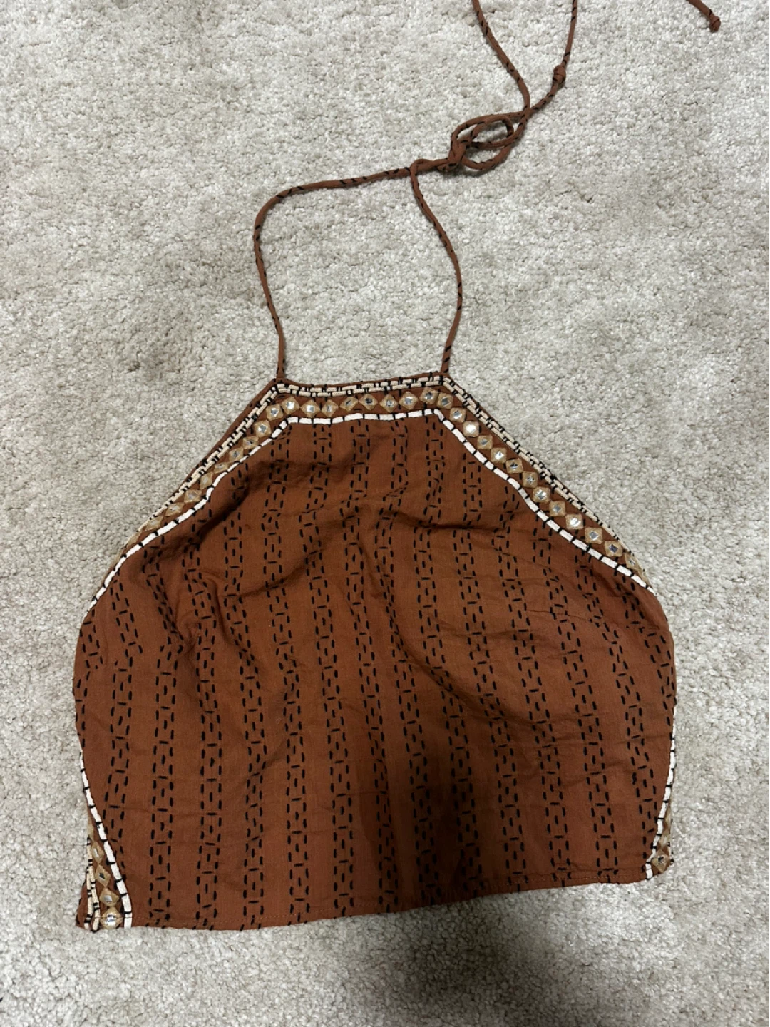 NEW Zara Brown Halter Top