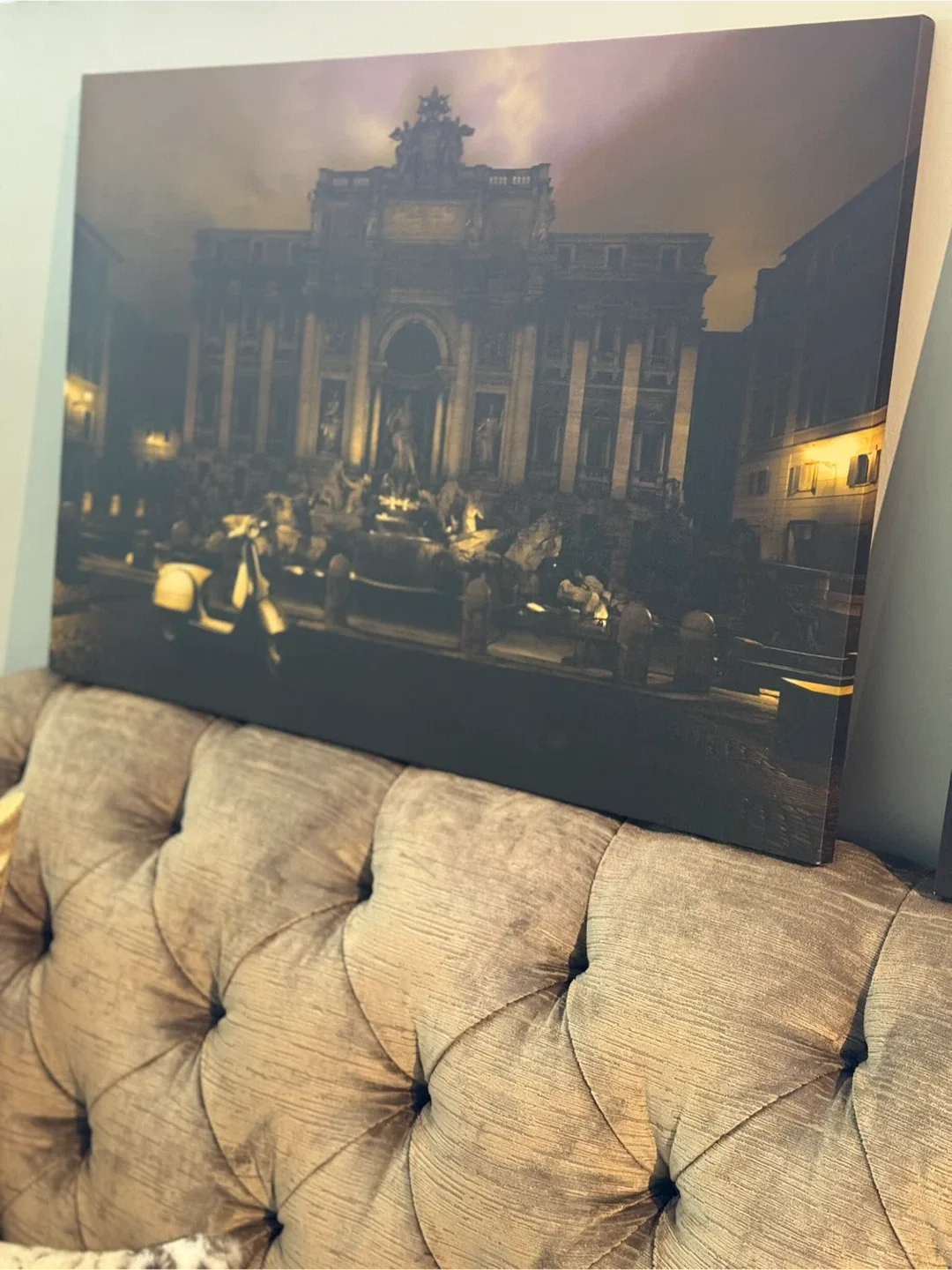 Colosseum & Trevi Fountain Canvas Wall Art