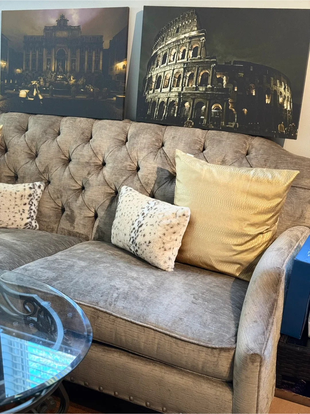 Colosseum & Trevi Fountain Canvas Wall Art