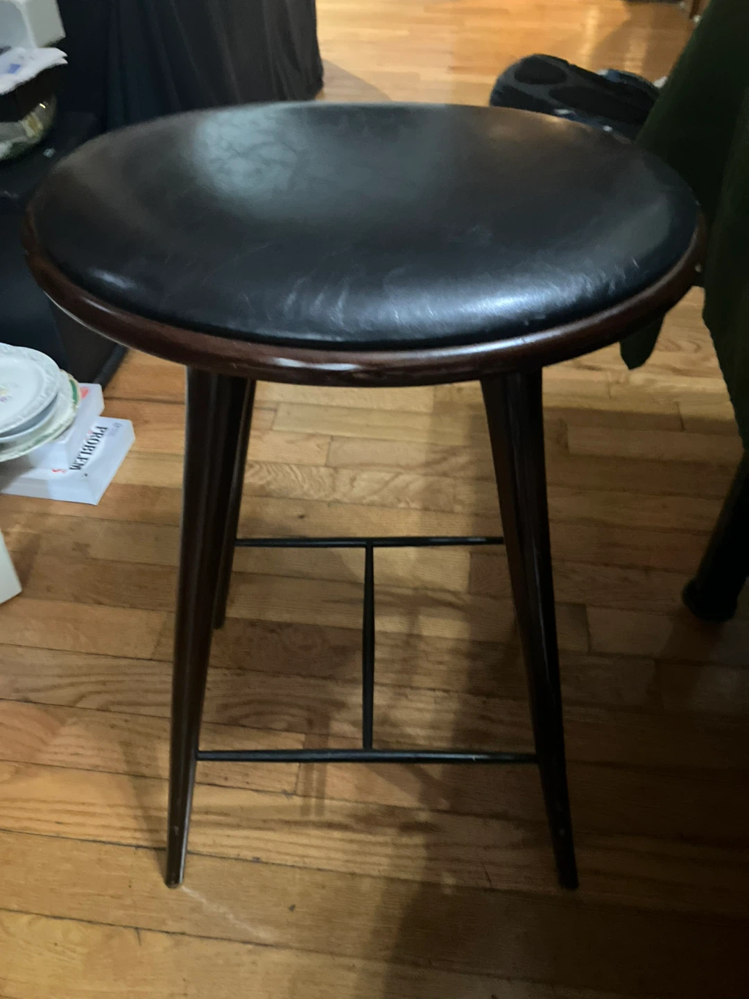 5 Mater Bar Stool - Black Leather Seat - photo 2