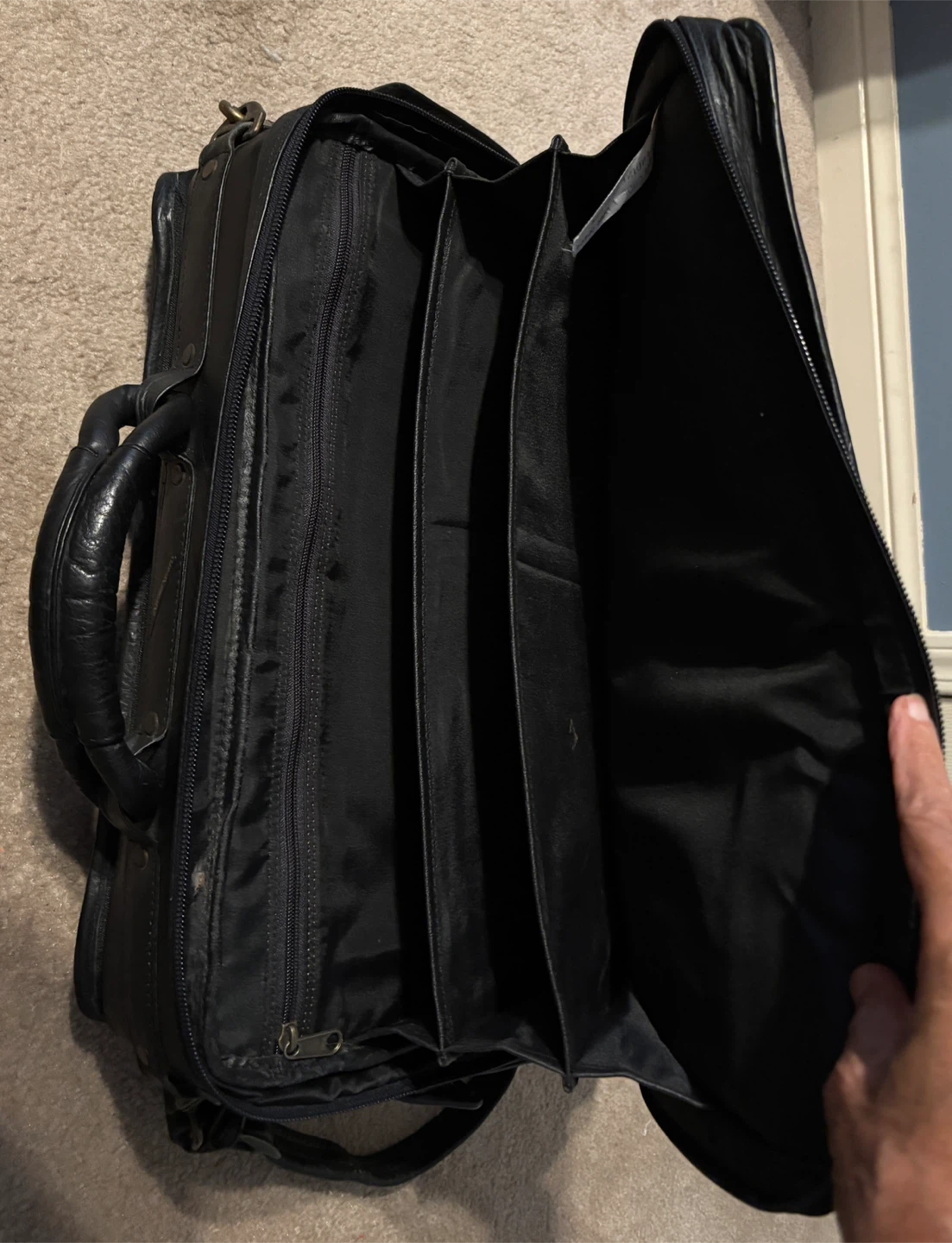 Genuine Leather Black Briefcase/Laptop Bag - photo 5