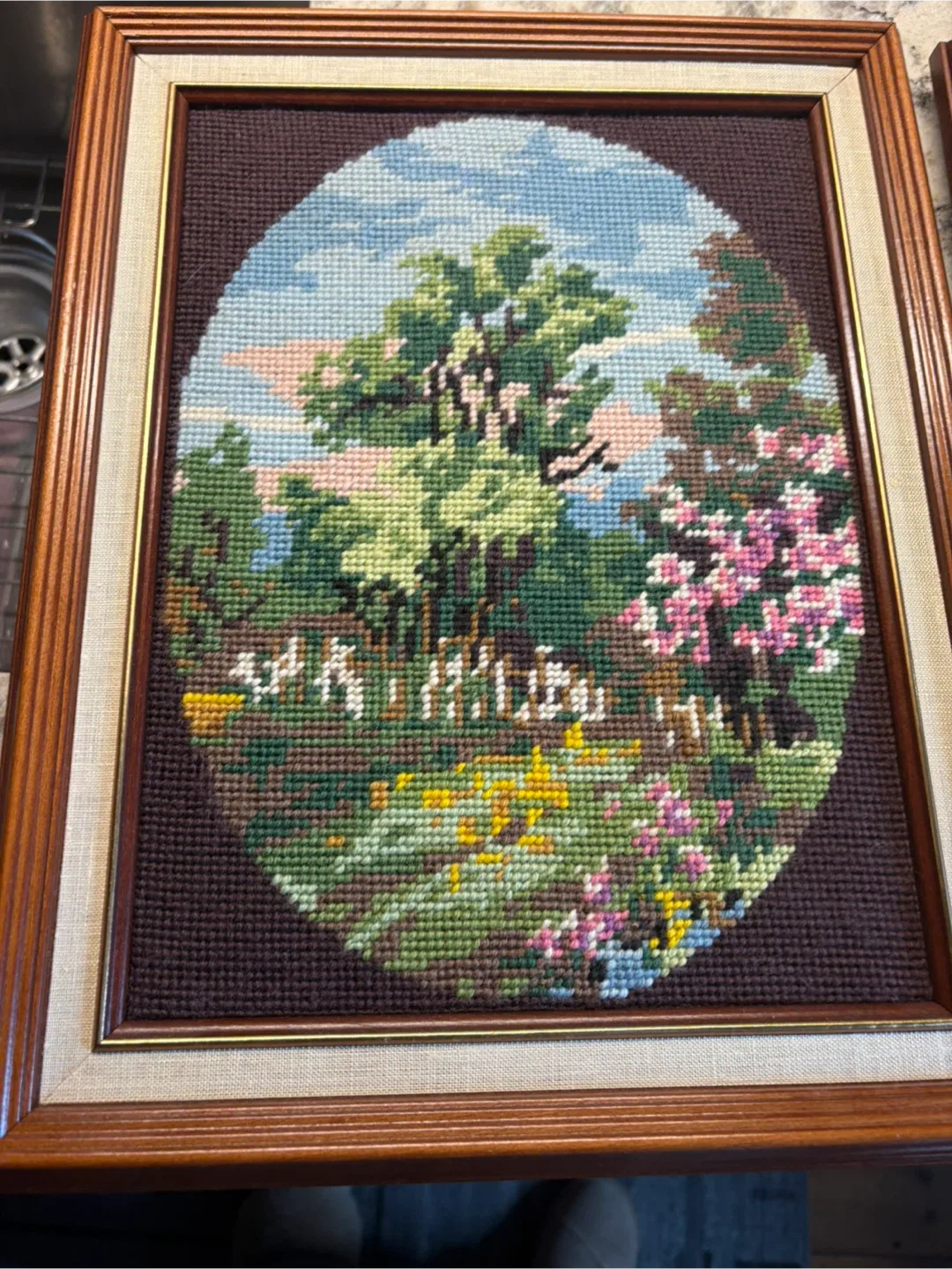 Vintage Needlepoint Framed Art - Set of 4 image indicator(4)