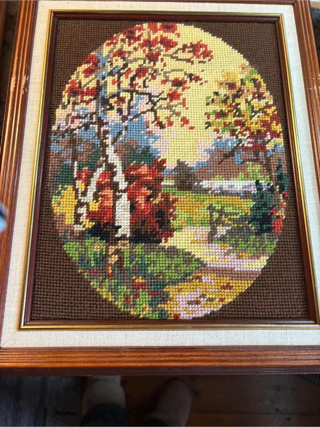 Vintage Needlepoint Framed Art - Set of 4 image indicator(2)