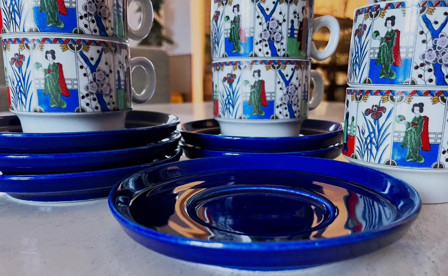 Italian vintage 60’s Coffee /tea set for 6 . Brand new condition image indicator(2)