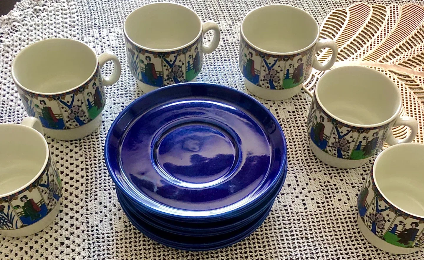 Italian vintage 60’s Coffee /tea set for 6 . Brand new condition image indicator(6)