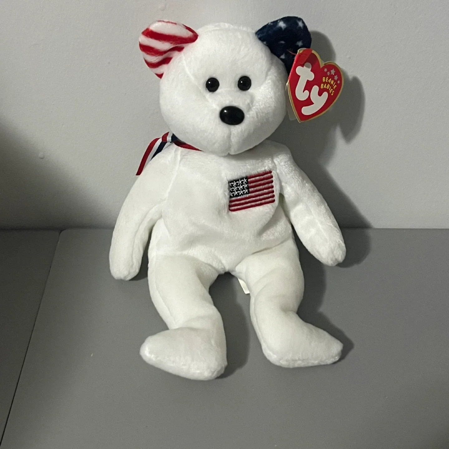 Ty Beanie Baby - America Bear White Version