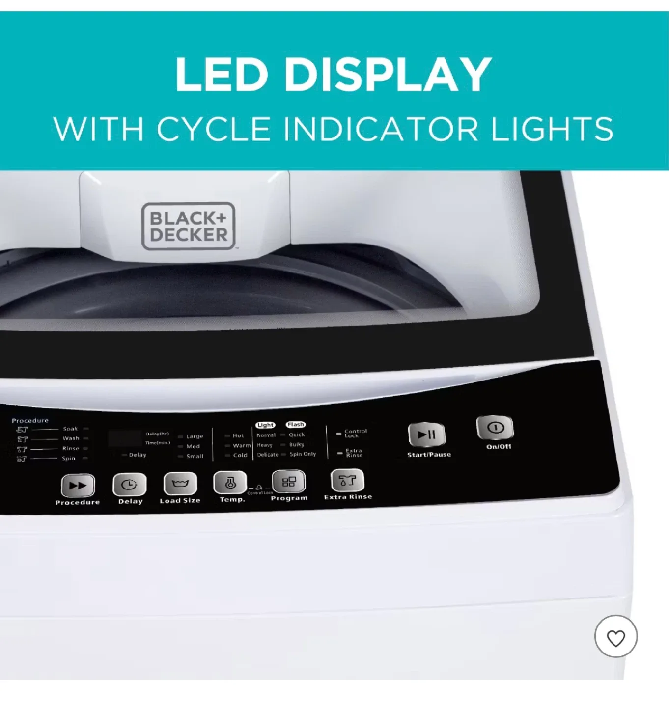 BLACK+DECKER Top Load Portable Washer image indicator(6)