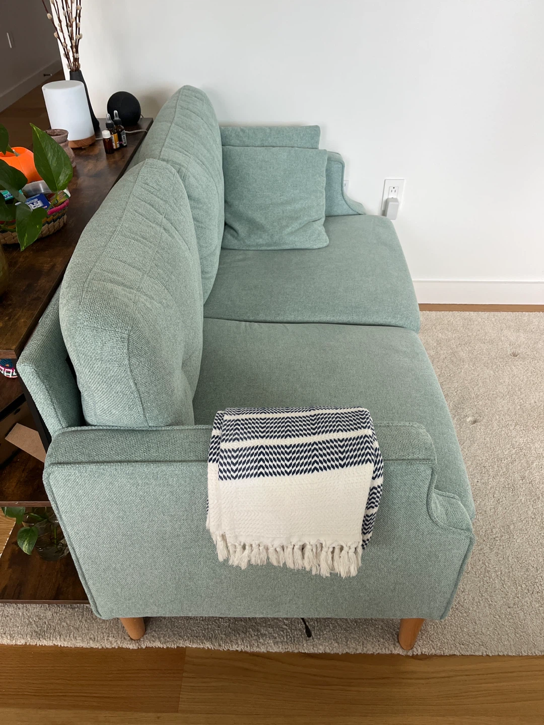 Light Green Loveseat Sofa - photo 2