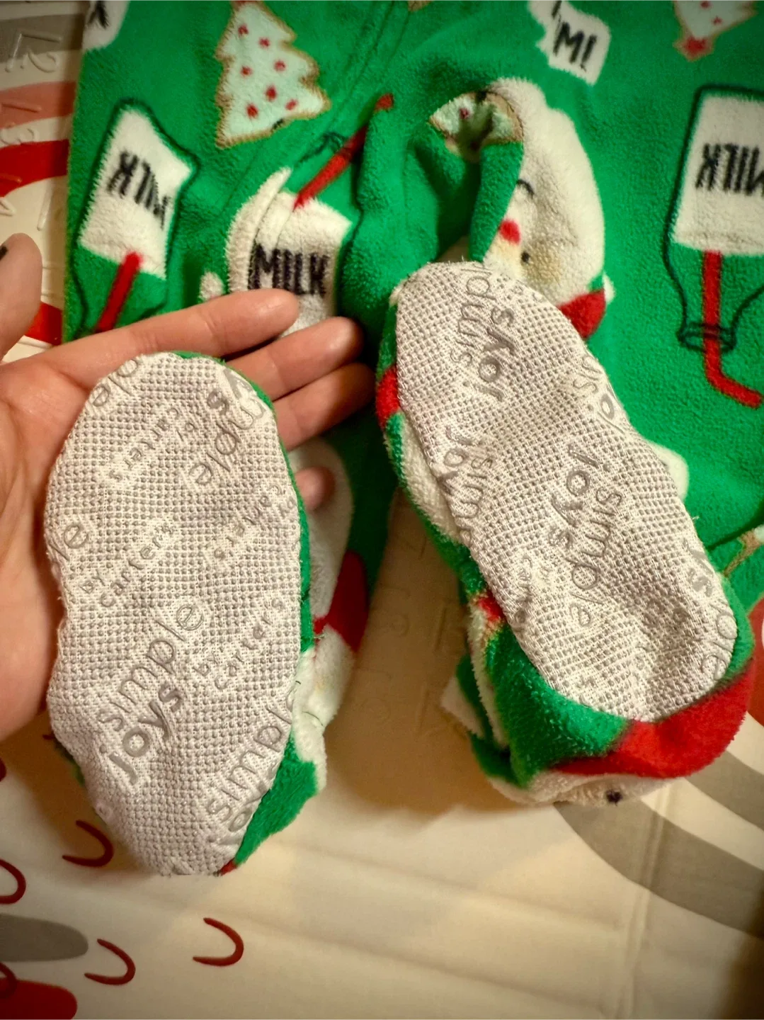 Carter's 12M Christmas Footed Pajamas Bundle Like New! image indicator(2)