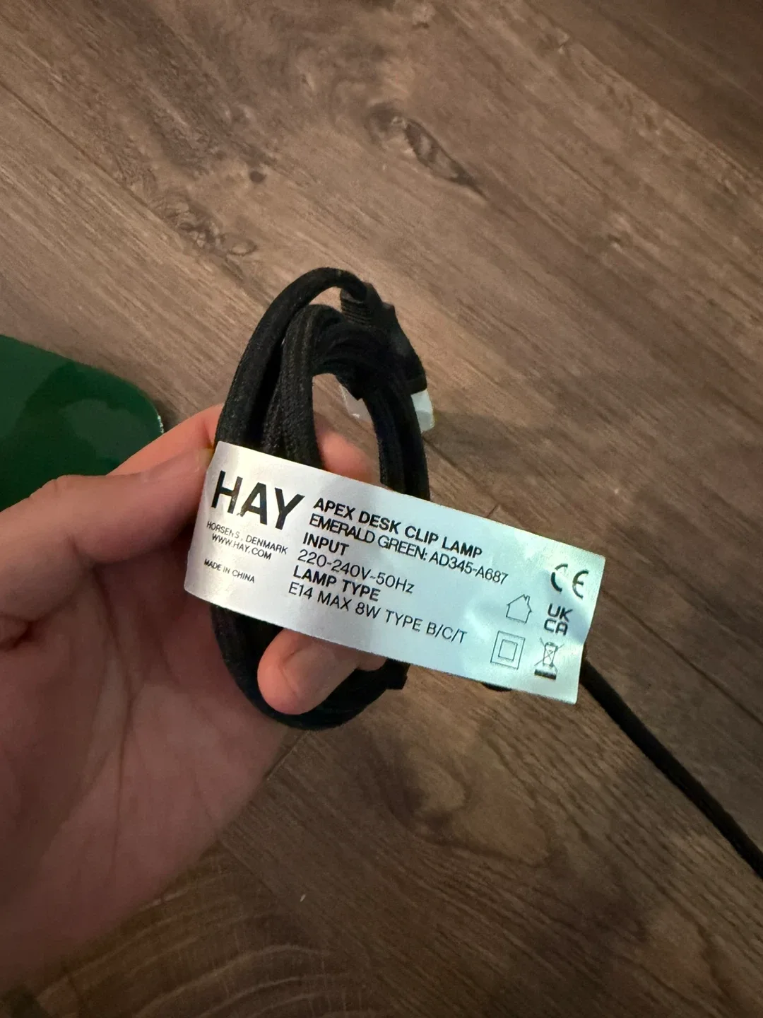 Hay Apex Desk Clip Lamp - Emerald Green image indicator(2)