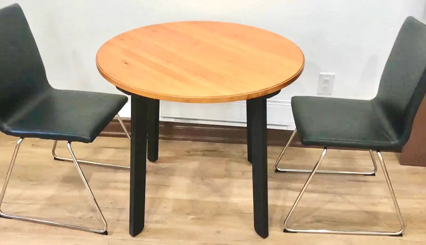 IKEA all wood dining all leather chairs image indicator(3)