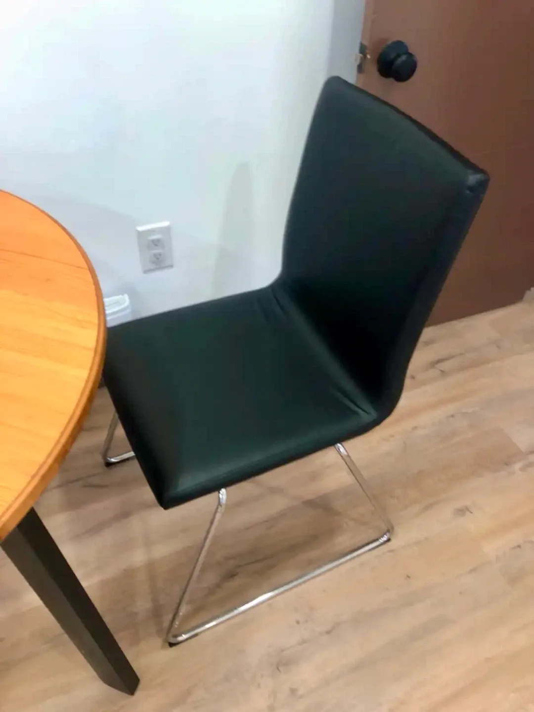 IKEA all wood dining all leather chairs image indicator(4)