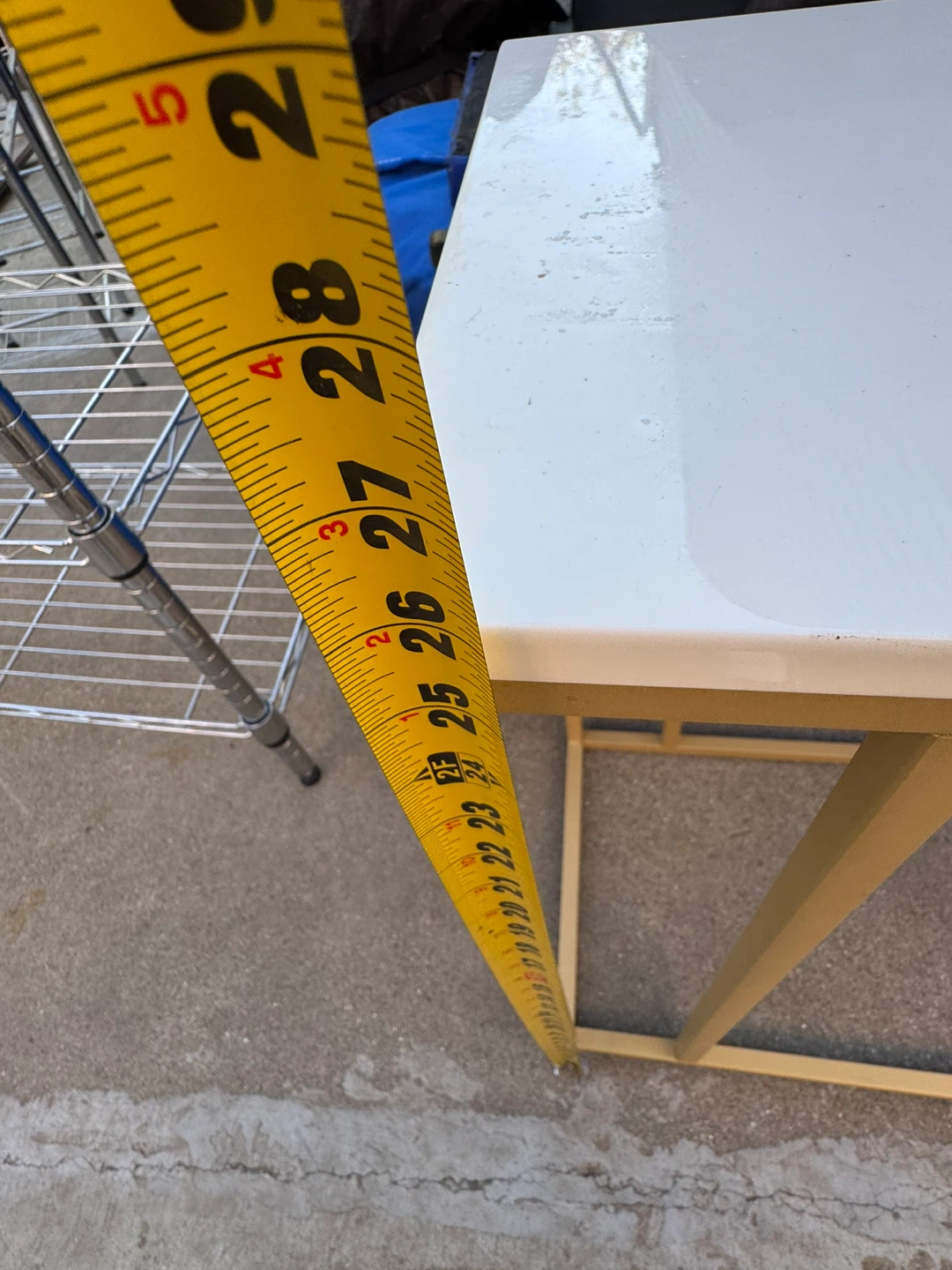 White & Gold Accent Table - 28" Tall - photo 5