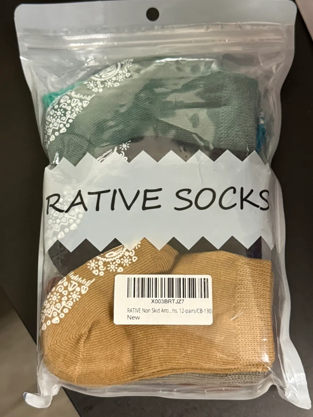 New RATIVE Toddler Anti-slip Socks, 12 Pairs