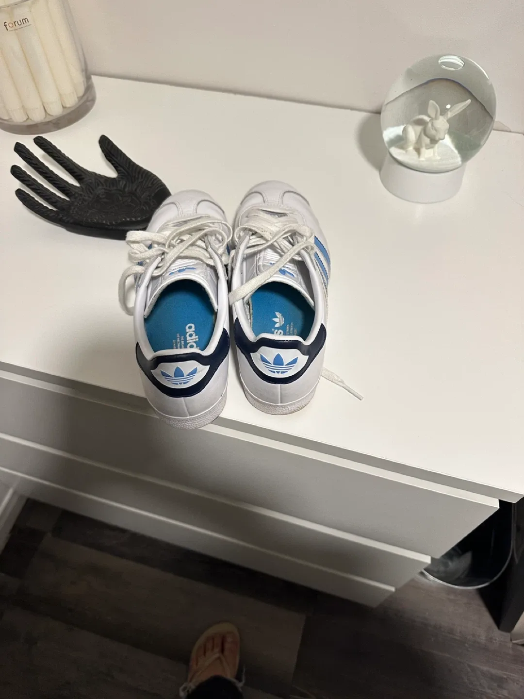 Adidas Gazelle White/Blue, Size 7 US image indicator(4)