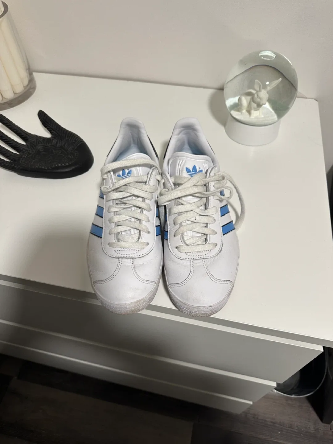 Adidas Gazelle White/Blue, Size 7 US image indicator(2)