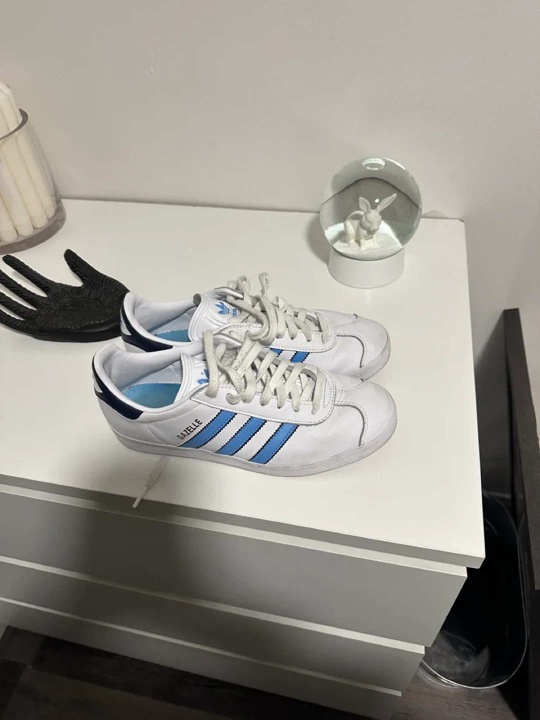 Adidas Gazelle White/Blue, Size 7 US image indicator(6)