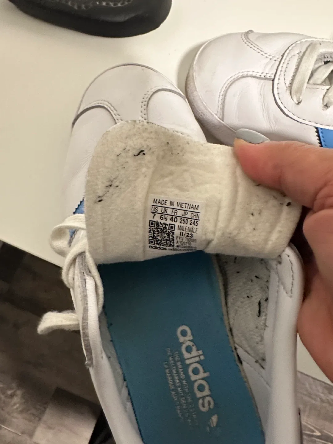 Adidas Gazelle White/Blue, Size 7 US image indicator(5)