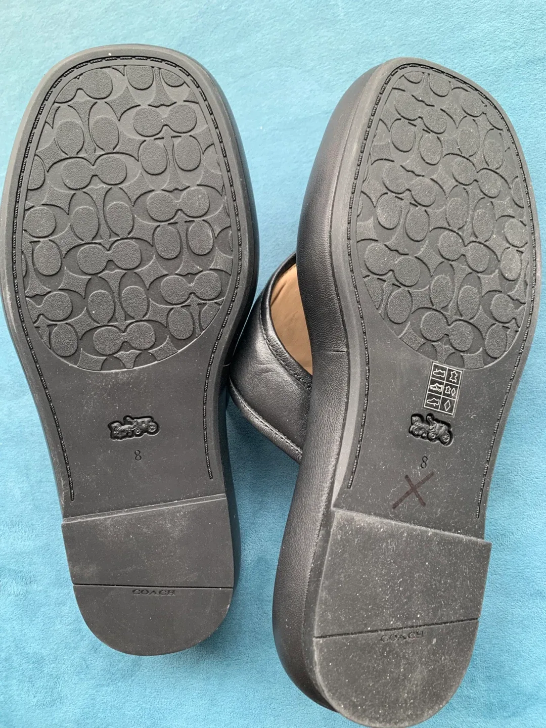 Coach Black Leather Thong Sandals - Size 8 image indicator(2)
