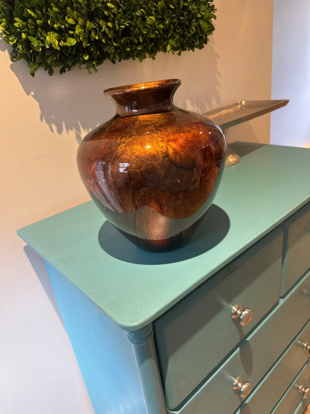 Decorative Copper and Brown Vase