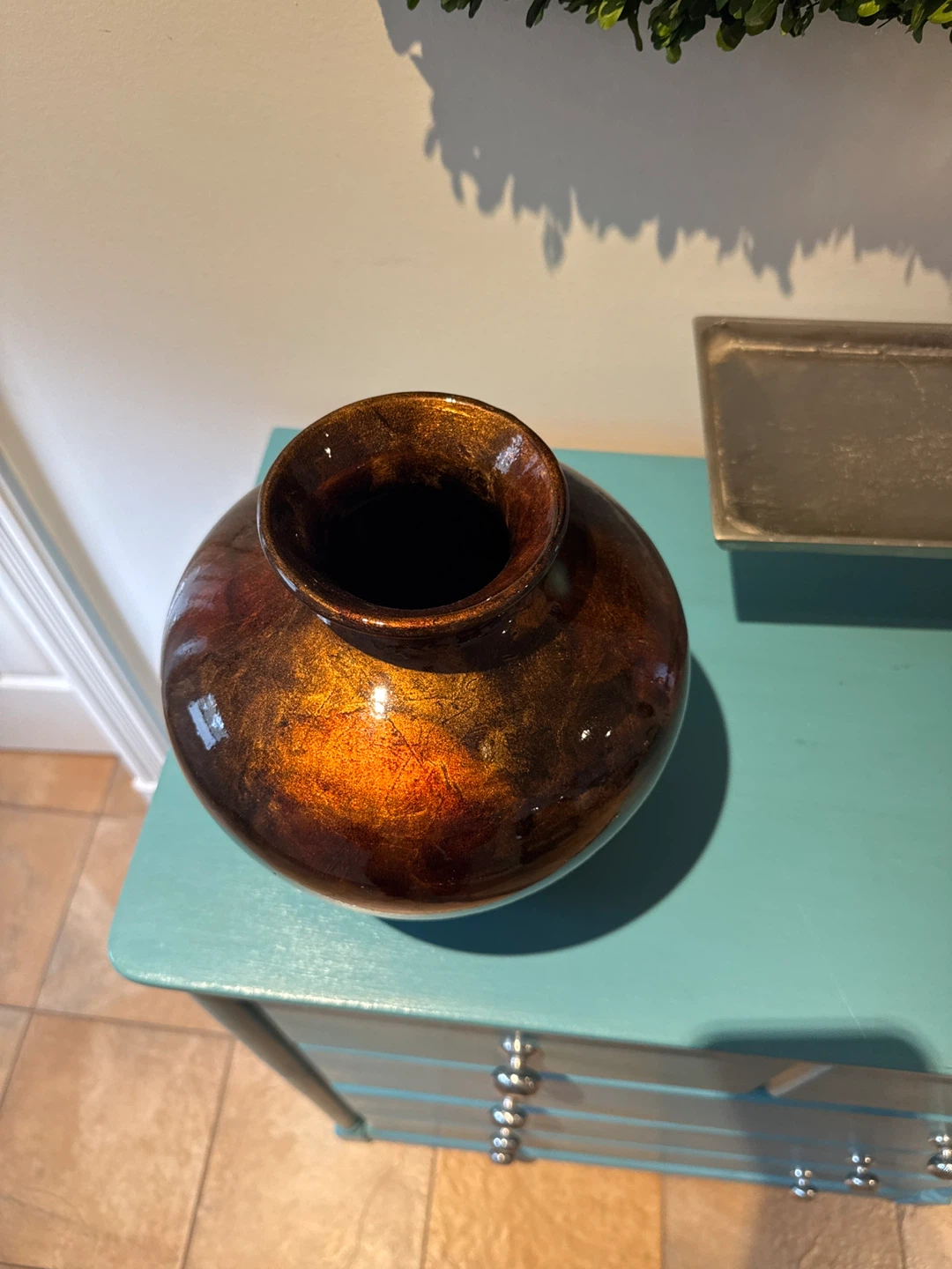 Decorative Copper and Brown Vase - photo 2