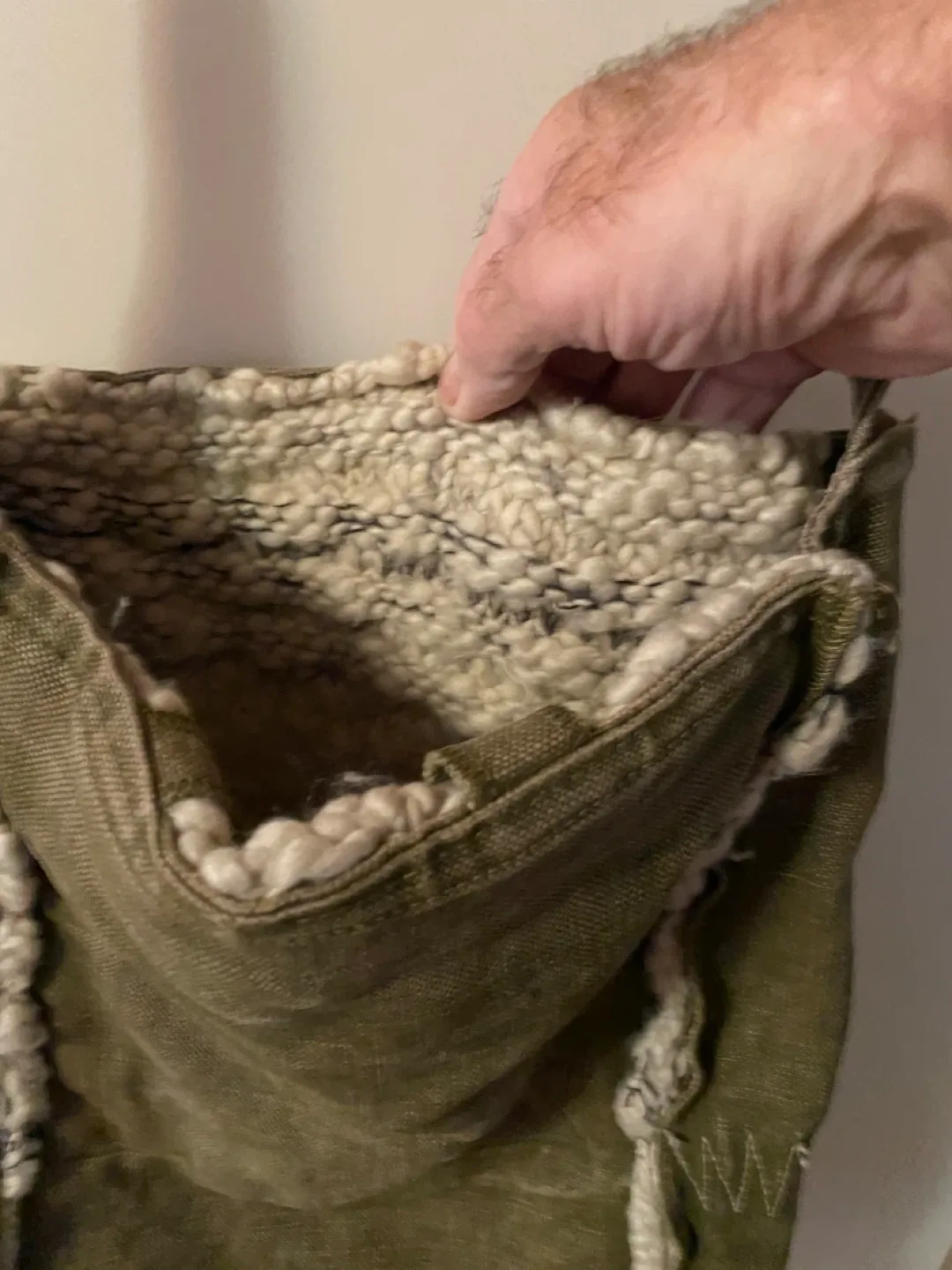 Olive Green Canvas Shoulder Bag image indicator(3)