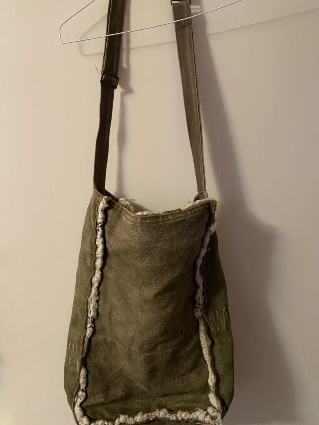 Olive Green Canvas Shoulder Bag image indicator(2)