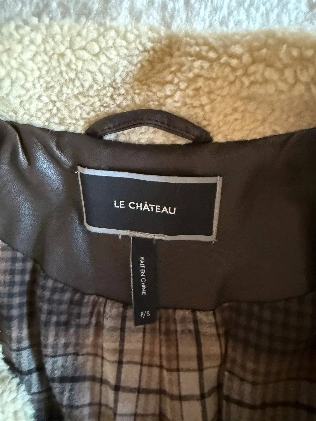 Women Le Chateau Brown Faux Leather Jacket - Size P/S image indicator(3)