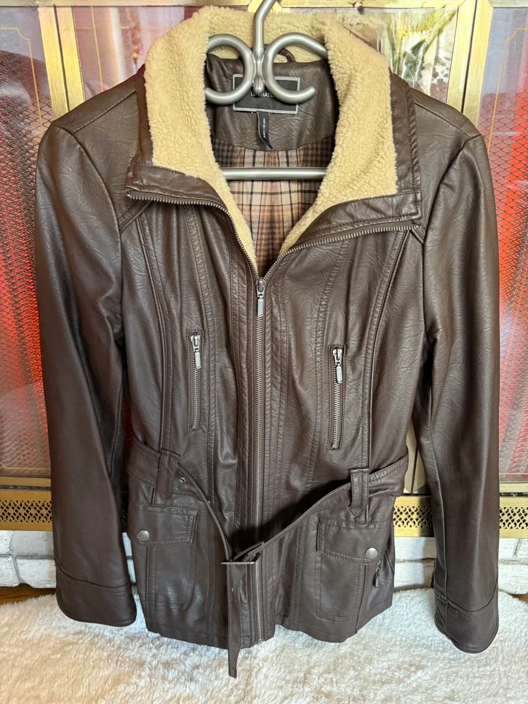 Women Le Chateau Brown Faux Leather Jacket - Size P/S image indicator(2)