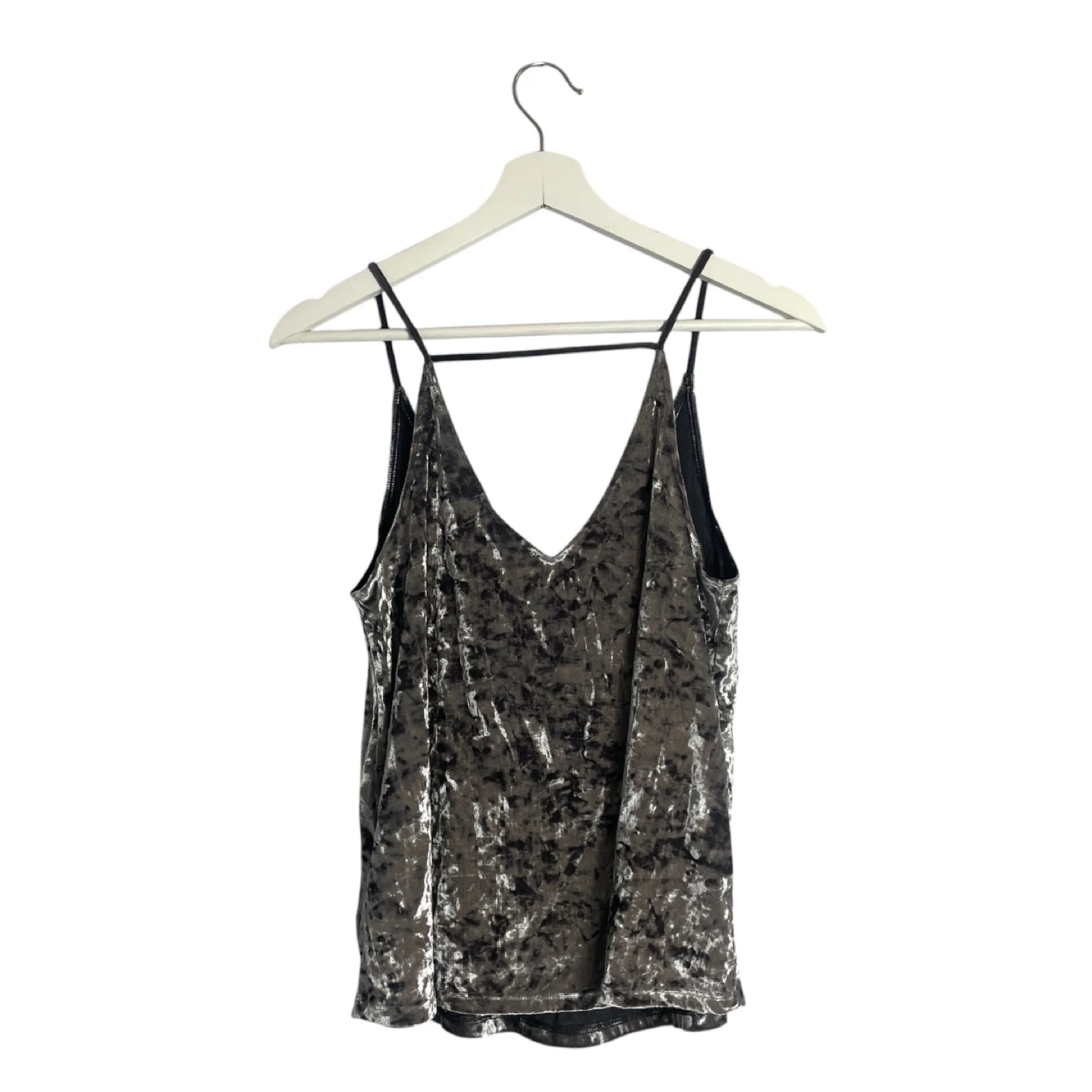American Eagle AEO Silver Gray Crushed Velvet Tank Top Size M - photo 3
