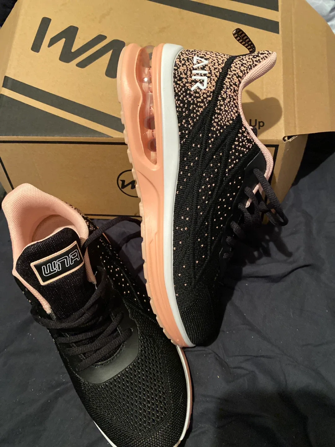 WNA Air Running Shoes - Black & Peach image indicator(2)