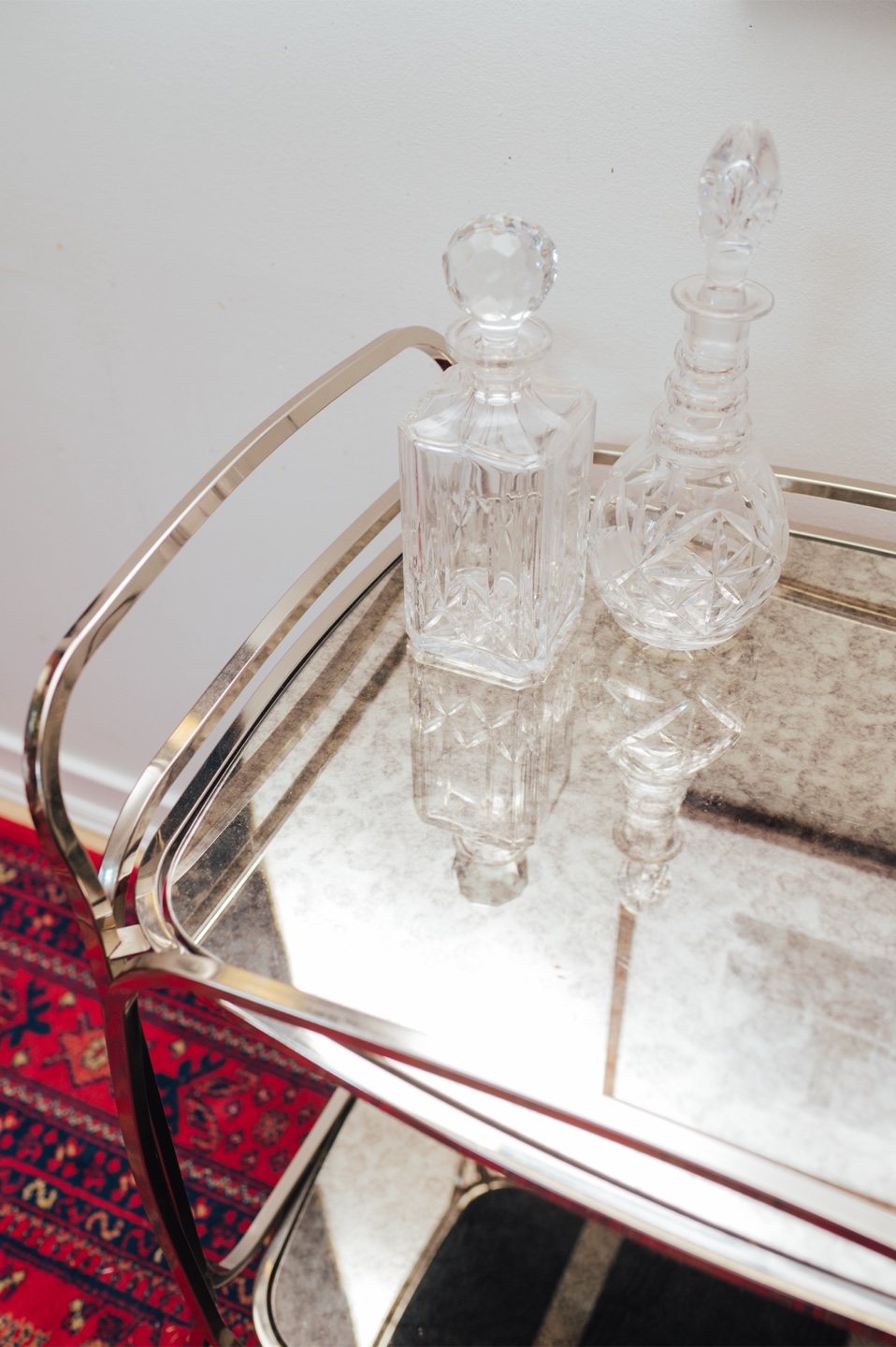 West Elm Bar Cart with Antiqued Mirror - photo 5