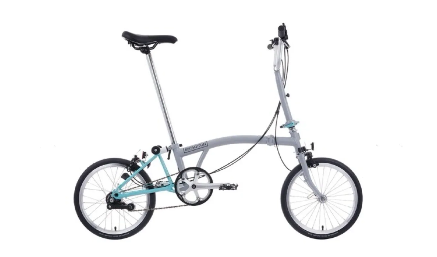Brompton 2025 A Line Folding Bike - Gray & Teal image indicator(4)