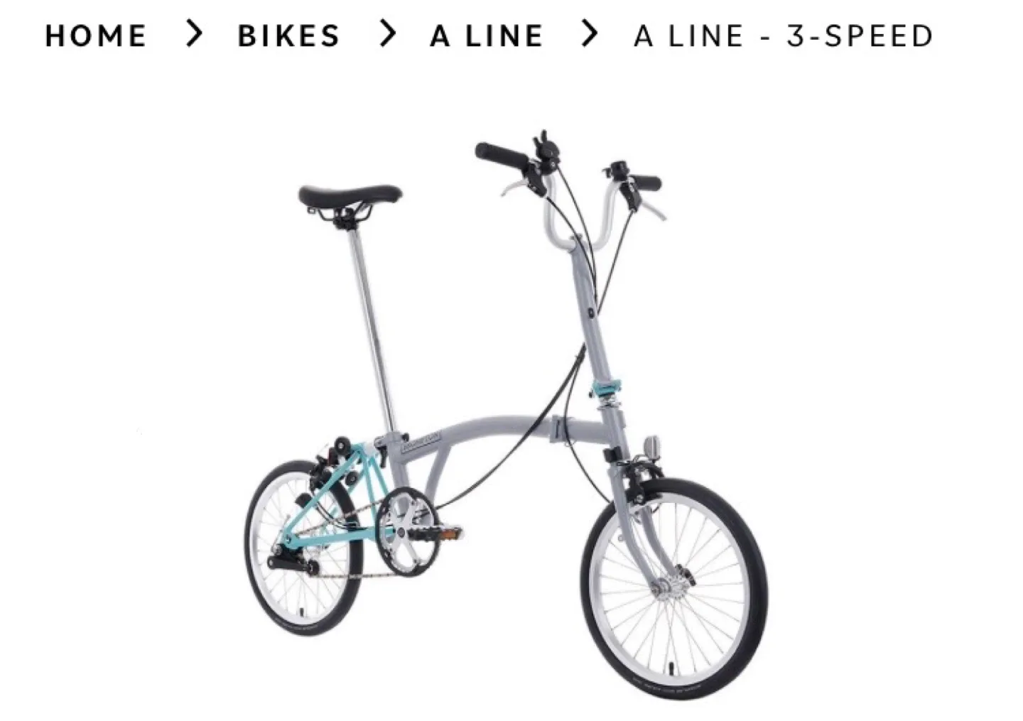 Brompton 2025 A Line Folding Bike - Gray & Teal image indicator(5)